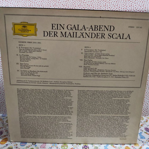 Giuseppe Verdi Gala Night At La Scala vinyl LP used, classical