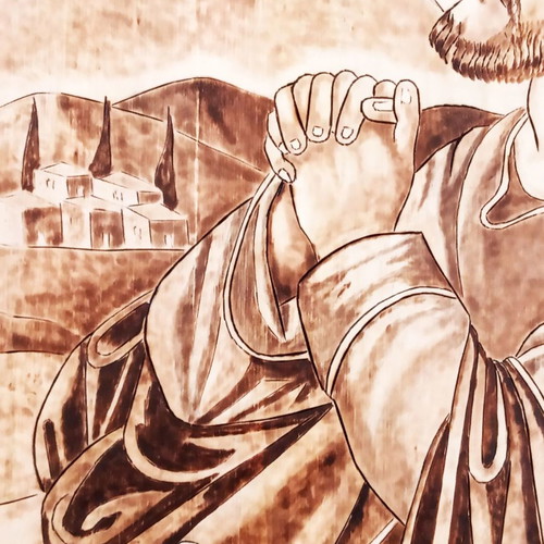 The Prayer of Christ in Gethsemane Pyrography Painting new