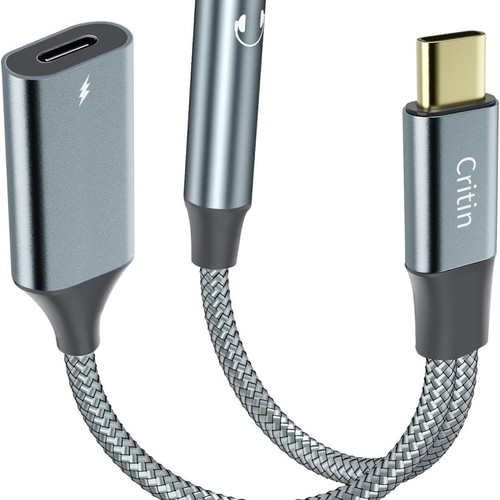 DAC USB C to 3.5mm Aux Adapter with 60W Fast Charging