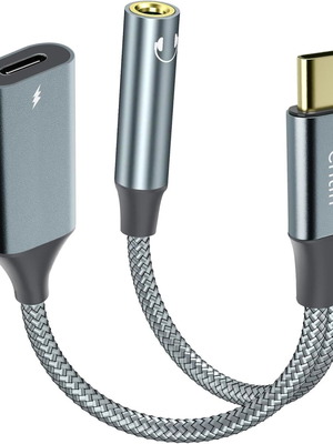 DAC USB C to 3.5mm Aux Adapter with 60W Fast Charging