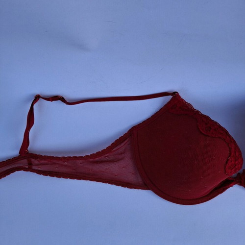 Bra M-L like new, red with lace details
