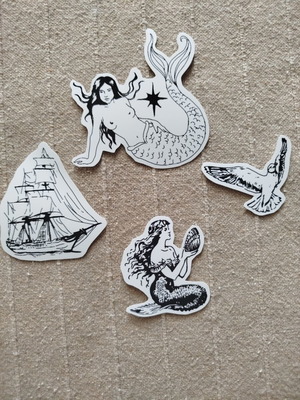 Greek Summer Flash Art Vinyl Stickers Set of 4 new, waterproof