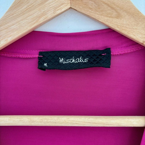Fuchsia evening dress Mischalis like new, midi with crystals
