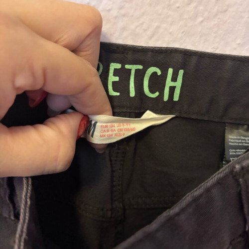 Jean pants slim size 8-9 H&M used, black with elastic waist