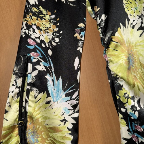 Zara dress black with yellow floral print, XS
