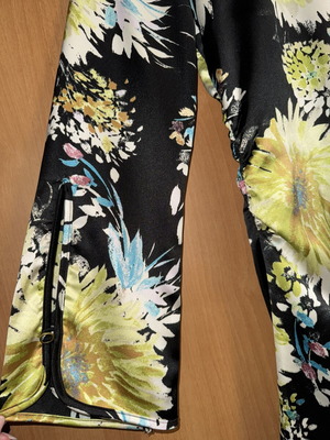 Zara dress black with yellow floral print, XS