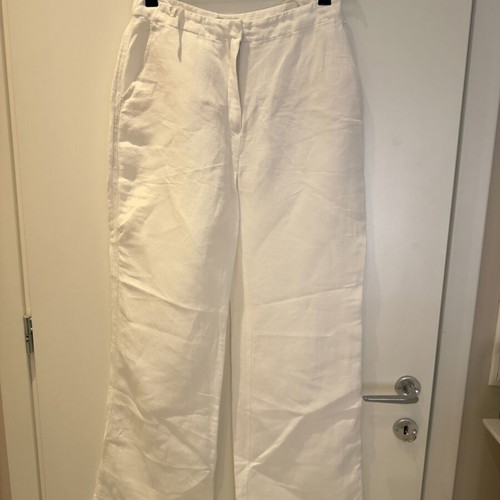 Esthis linen pants white, high waist, excellent condition, size M