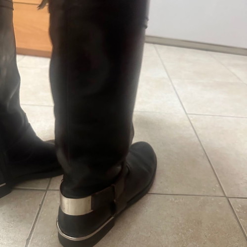 Μπότες Zara δερμάτινες μεταχειρισμένες, μέγεθος 38, μαύρες
