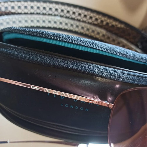 Ted Baker Aviator sunglasses like new, gold frame, mirror lens