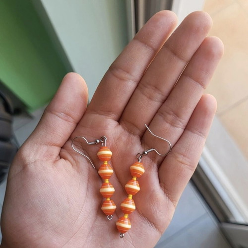 Handmade earrings new, yellow and orange