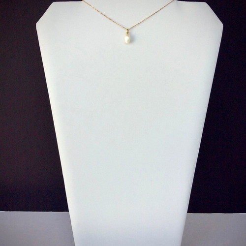 Oval Pearl Pendant like new with Gold-Plated Setting and Ring