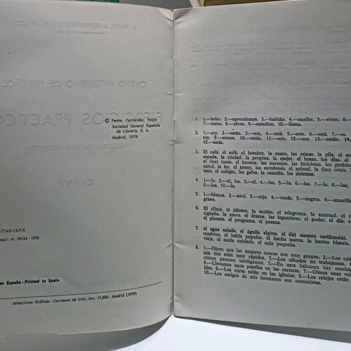 Curso intensivo de español used Spanish language learning book