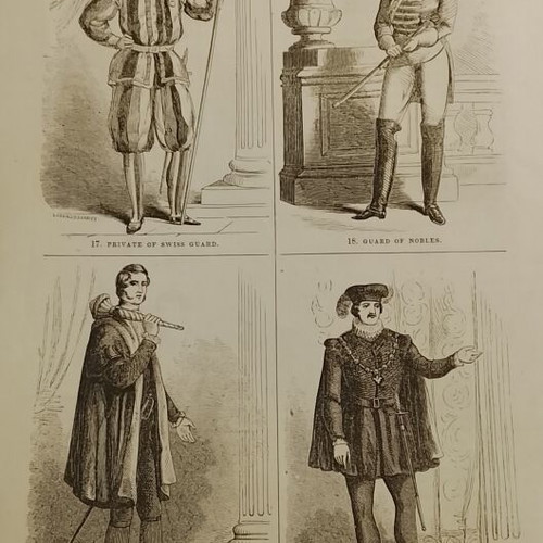 Ξυλογραφία 1854 με τον Πάπα και μέλη της παπικής αυλής