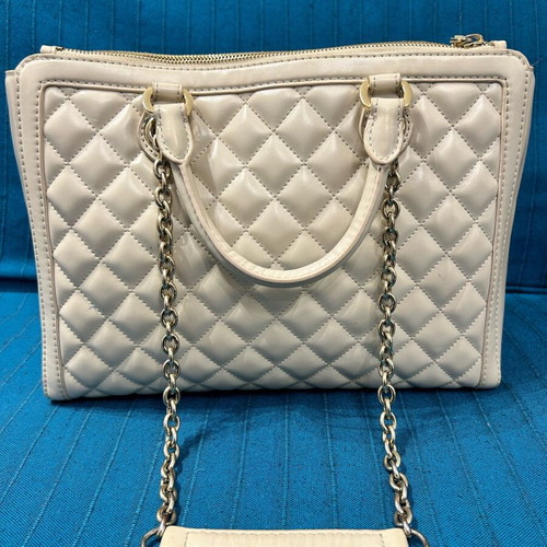 Love Moschino Ivory Quilted Shoulder Bag like new
