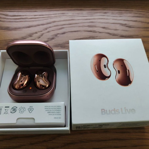 Samsung Galaxy Buds Live Bluetooth earbuds with sweat resistance and charging case Mystic Bronze