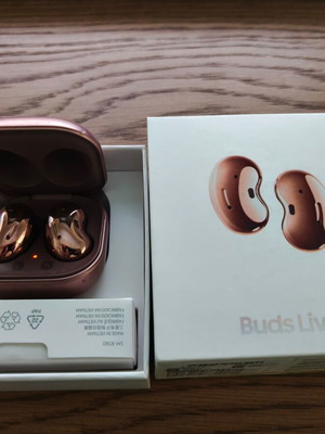 Samsung Galaxy Buds Live Bluetooth earbuds with sweat resistance and charging case Mystic Bronze