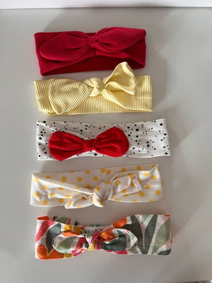 Cotton headbands like new, pack of 5 for girls 6-18 months