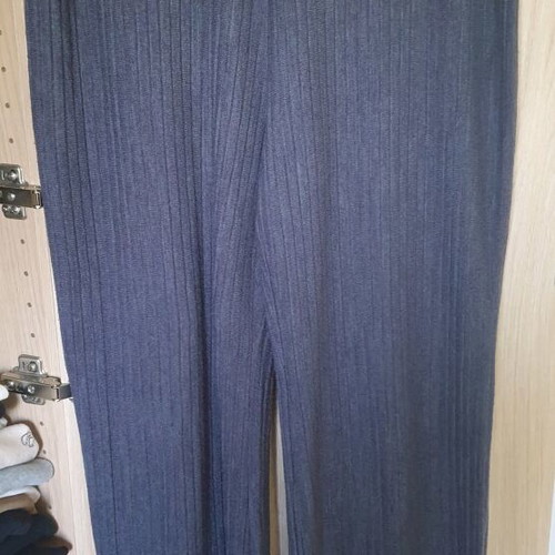 Zara knit wide-leg pants like new, gray polyester wool