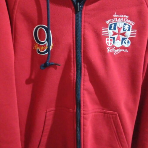 Children's reversible hooded jacket like new, blue and red