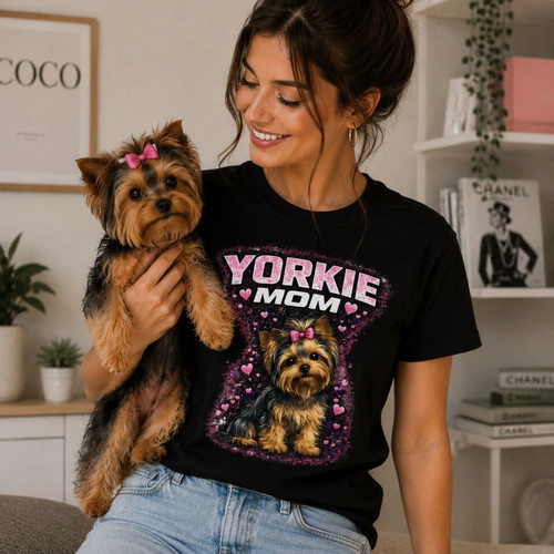 Yorkie Mom T-Shirt new, unisex Yorkshire Terrier dog mom gift