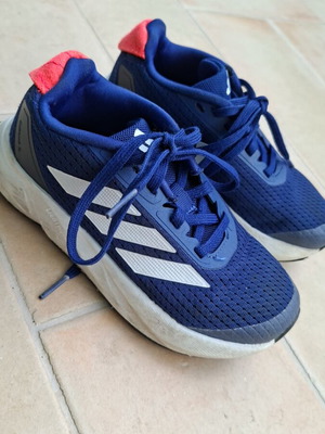 Adidas athletic shoes used, size 30, blue and orange