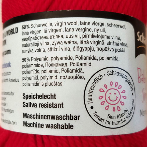 Schachenmayr Baby Smiles Merino Mix knitting yarn new, red, pack of 15