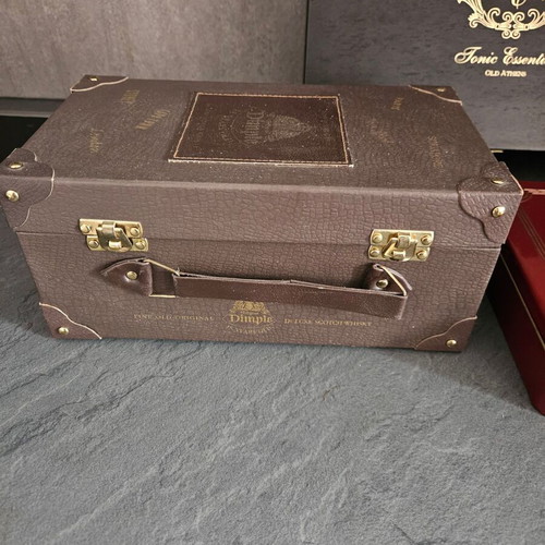 Collectible boxes like new, Aristokratikon case, wooden Tonic Essentials, leather Dimple