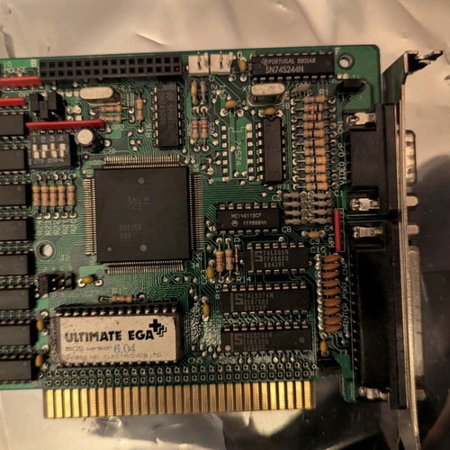 Juko Ultimate EGA+ graphics card used, 256KB ISA 8-bit