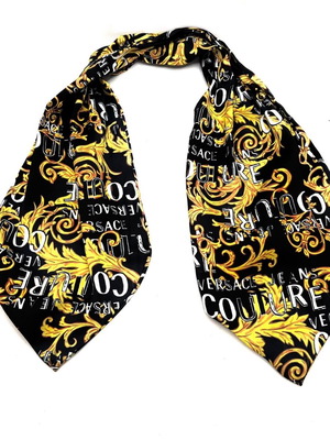 Шал Versace Couture декоративен употребяван, черен и златист