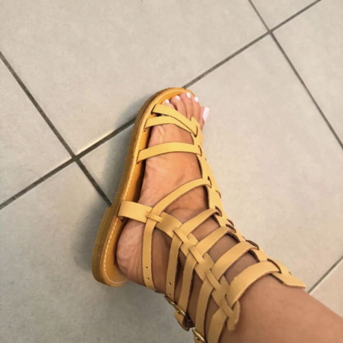 Tsoukalas Shoes beige platform sandals size 37