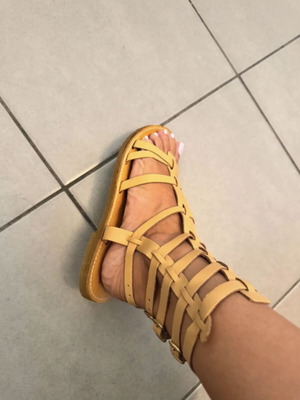 Tsoukalas Shoes beige platform sandals size 37