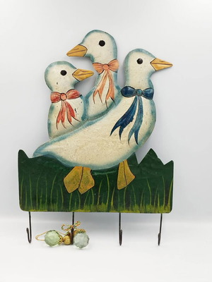 Vintage enameled hanger used, handmade