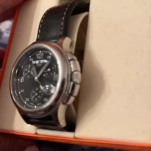 Favre Leuba wristwatch new with black leather strap