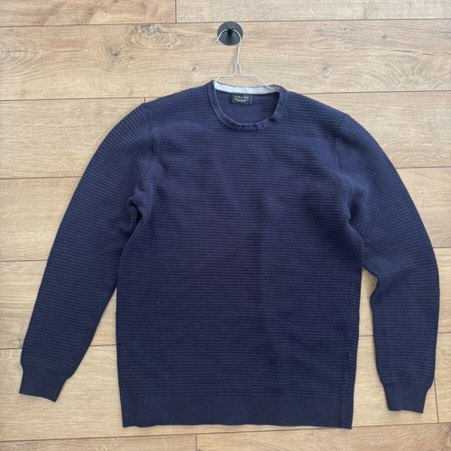 Zara men's long sleeve shirt used, navy blue, XL