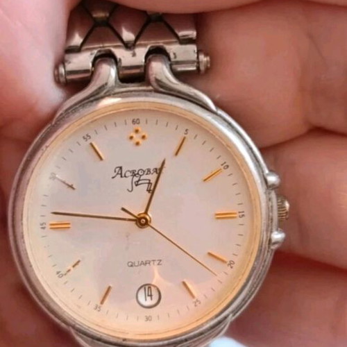 Vintage wristwatch used, gray, collectible