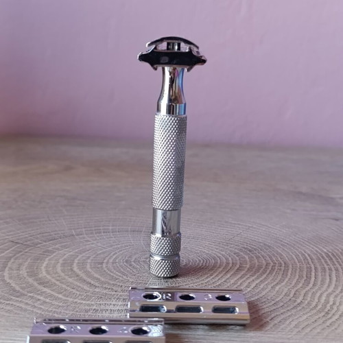 Rockwell 6C White Chrome Adjustable Safety Razor new