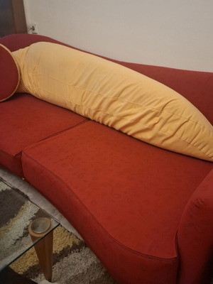 Sofa set like new, two pieces with cushions and two coffee tables
