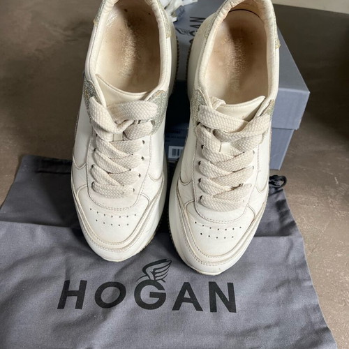 Hogan Maxi Active women's shoes used, size 38, white with silver