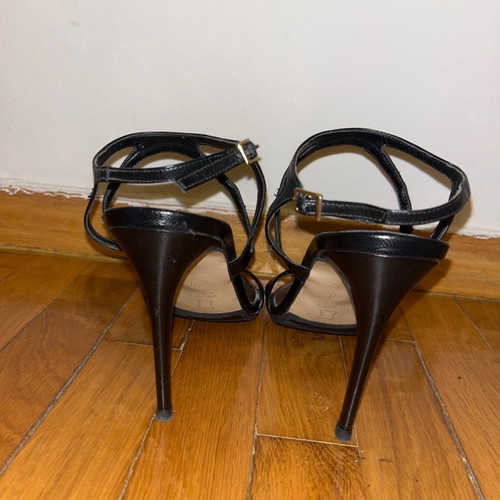 Makis Kotris heels used, black with straps and thin heel