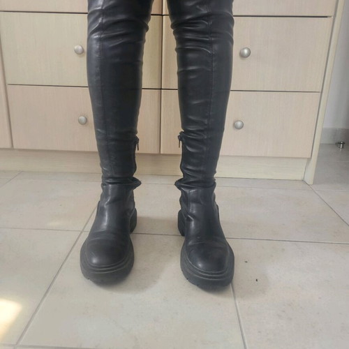 Zara over the knee boots used, black, size 39