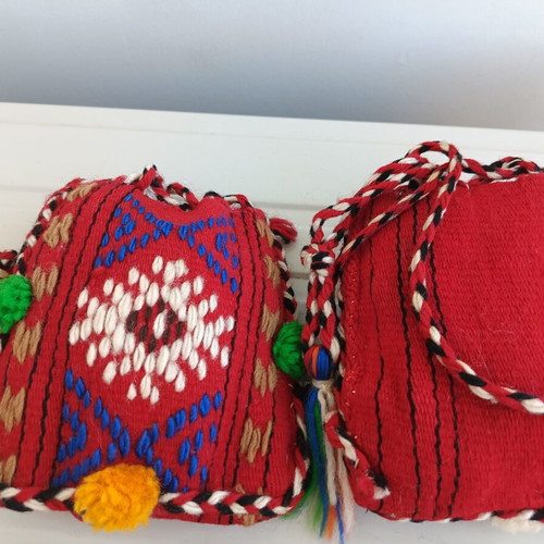 Pair of handmade woolen Cretan vourgies like new