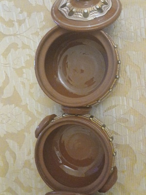 Clay Individual Giouvetsakia / Casseroles with Lid, set of 2