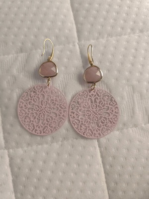 Handmade earrings like new, pink
