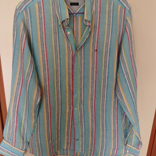 Tommy Hilfiger linen shirt striped medium like new