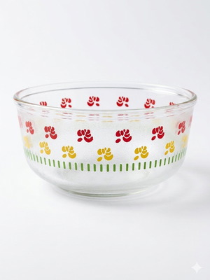 Glass bowl new with designs for breakfast or dessert