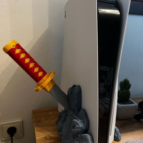 PlayStation 5 Ghost of Tsushima stand new, 3D printed with custom colors