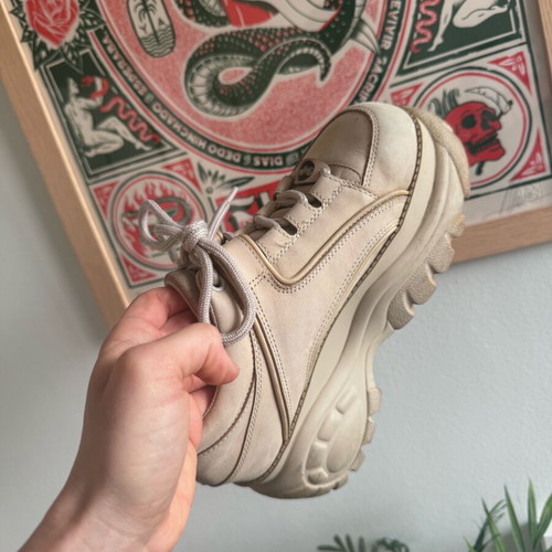 Buffalo beige platform sneakers size 38 like new