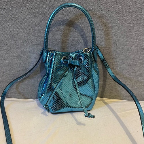 H&M crossbody bag blue petrol turquoise metallic new
