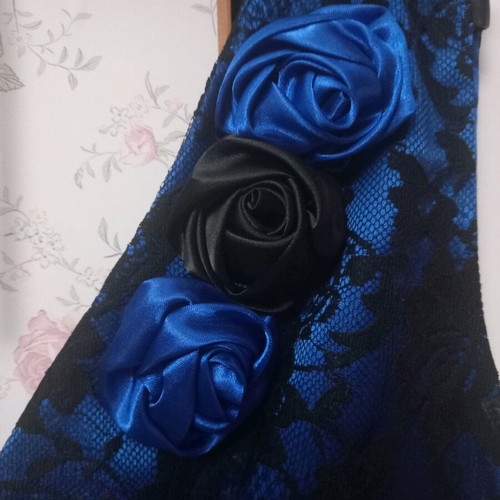 All Day sleeveless dress like new, black with blue lace details