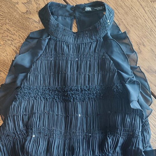 Zara evening dress new, black, pleated, -  38,00 - Vendora.gr
